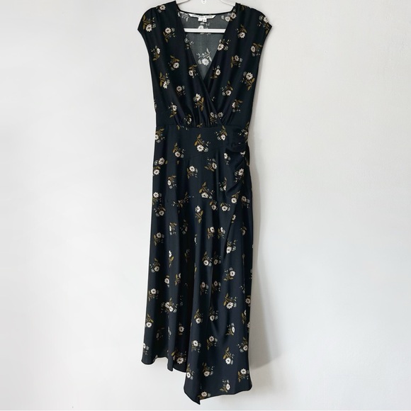 NEW Veronica Beard Wixson Silk Blend Floral Midi Dress Asymmetrical Hem - Picture 2 of 12